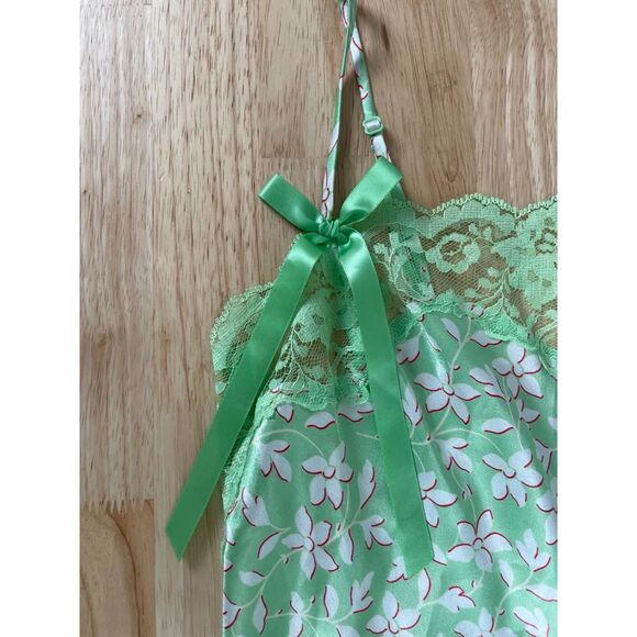 Victoria's Secret Women's Size XS Angel Slip Dress Green Pink Floral Satin - Picture 5 of 9